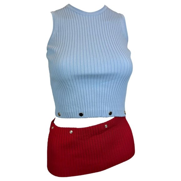 Versace blue and red convertible tank top - Picture 1 of 5